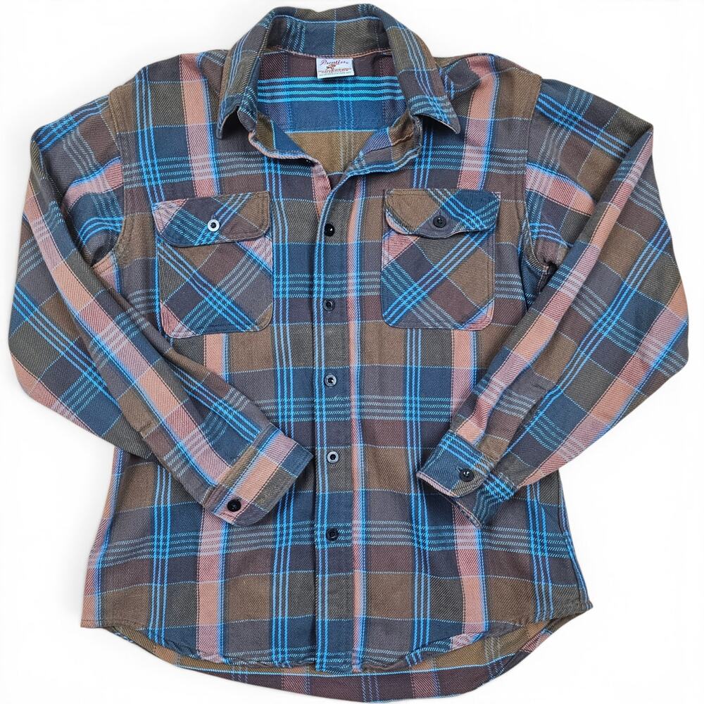 PRENTISS OUTDOORS Flannel Plaid Button Down Shirt Men's L 80's USA Pheasant Tag